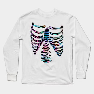 Rad to the Bone Zebra Skelton Long Sleeve T-Shirt